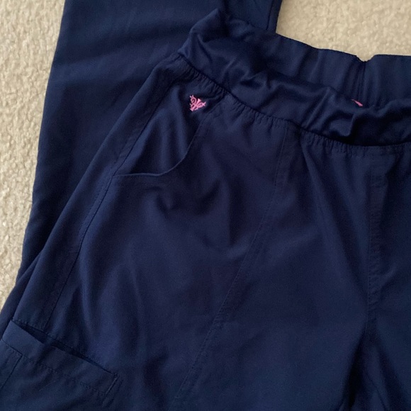 Med Couture Flare Navy Scrub Pants - Picture 3 of 6